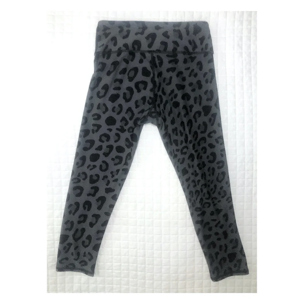 Becco Grey & Black Animal Print Leopard Leggings - Picture 5 of 5